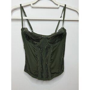 Forever 21 Olive Green Lace Corset Cami Bustier Size M